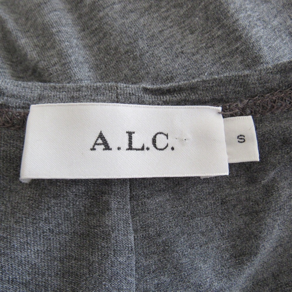 A.L.C. Grey Sally T-Shirt Dress Small Ruched Side Short Sleeves Crewneck Stretch - Picture 10 of 10